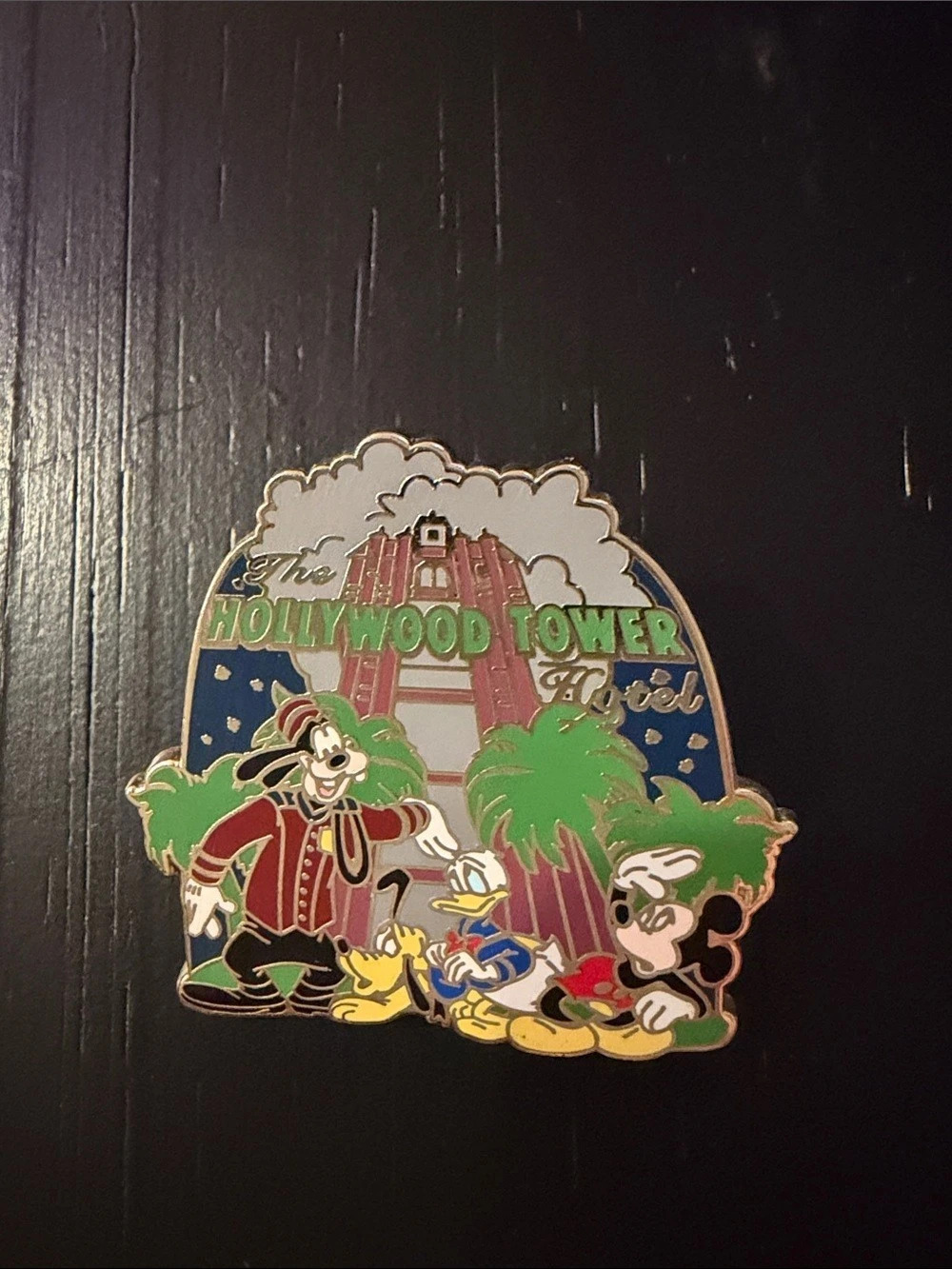 Disney Hollywood Tower Hotel Characters Pin Goofy, Donald Duck, Pluto, Mickey
